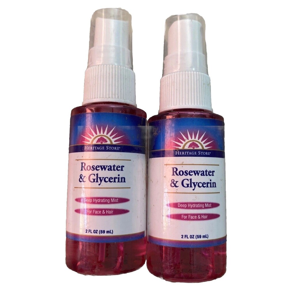 Rosewater & Glycerin Hydrating Facial Mist Spray 2 fl oz (59 ml) Lot Of 2